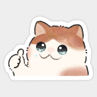 Thumbs up crying Cat Sticker